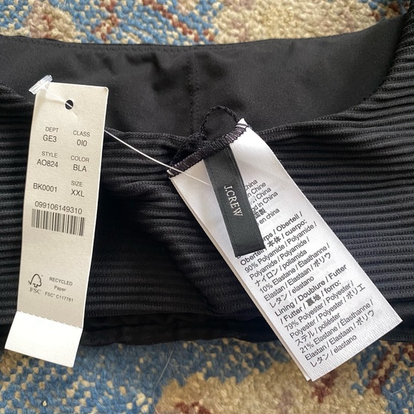 NWT J. Crew Ribbed Square Neck Black Bikini Top XXL - Picture 3 of 3